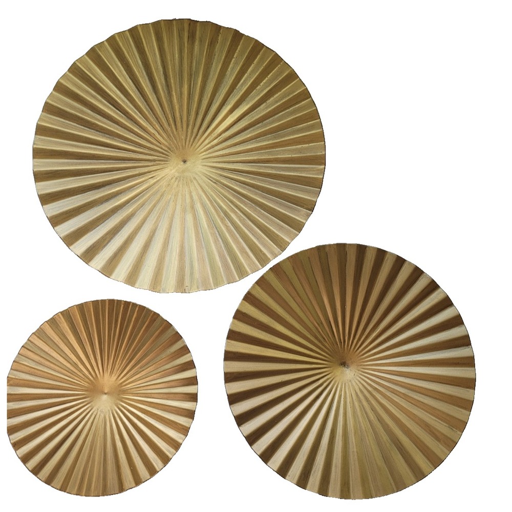 Gold Metal Sunburst Wall Decor Set 3 Retro Celestial